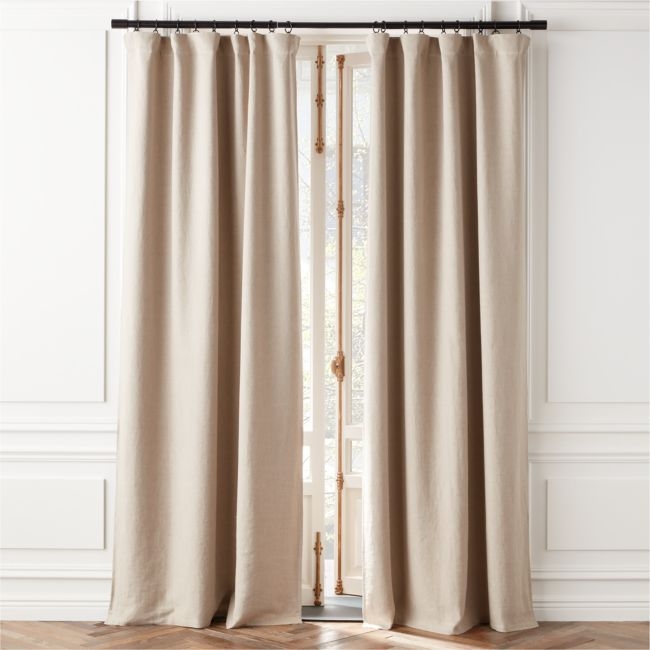 EUROPEAN FLAX™-Certified Linen Natural Blackout Window Curtain Panel 48''x120" - Image 0