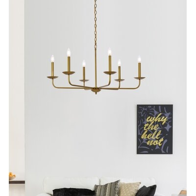 Azilee 6 - Light Candle Style Classic/Traditional Chandelier - Image 0