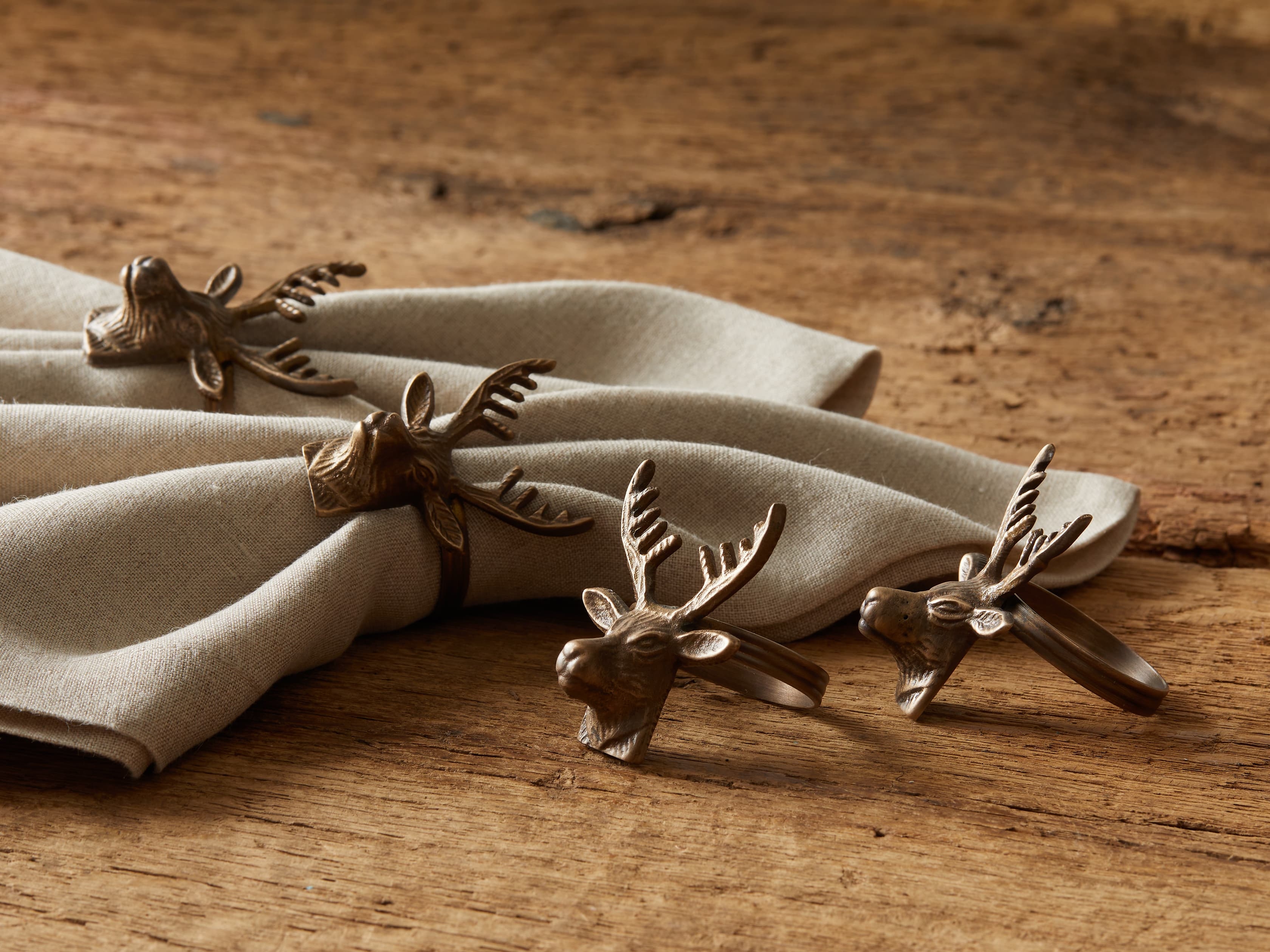 Stag Napkin Rings (Set Of 4) in Stainless Steel Bronze - Image 0