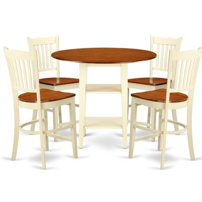 Aggappera Counter Height Drop Leaf Solid Wood Dining Set - Image 0