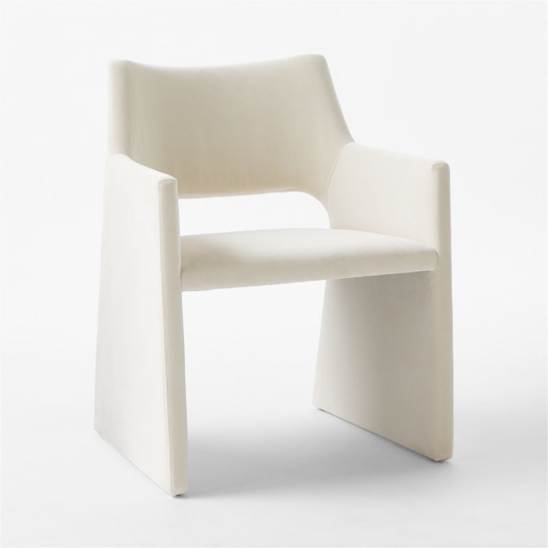 Foley Snow White Performance Velvet Dining Armchairs Set of 4 - Image 4