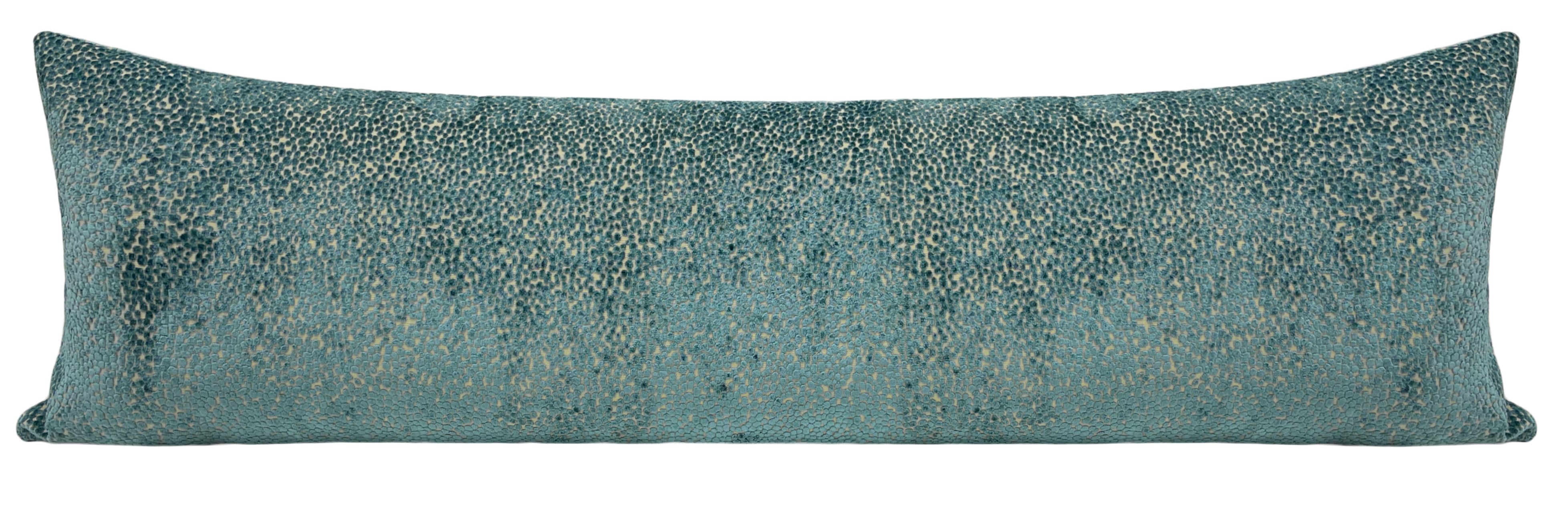 THE XL LUMBAR :: COSMO CUT VELVET // AEGEAN - BY THE YARD - Image 2