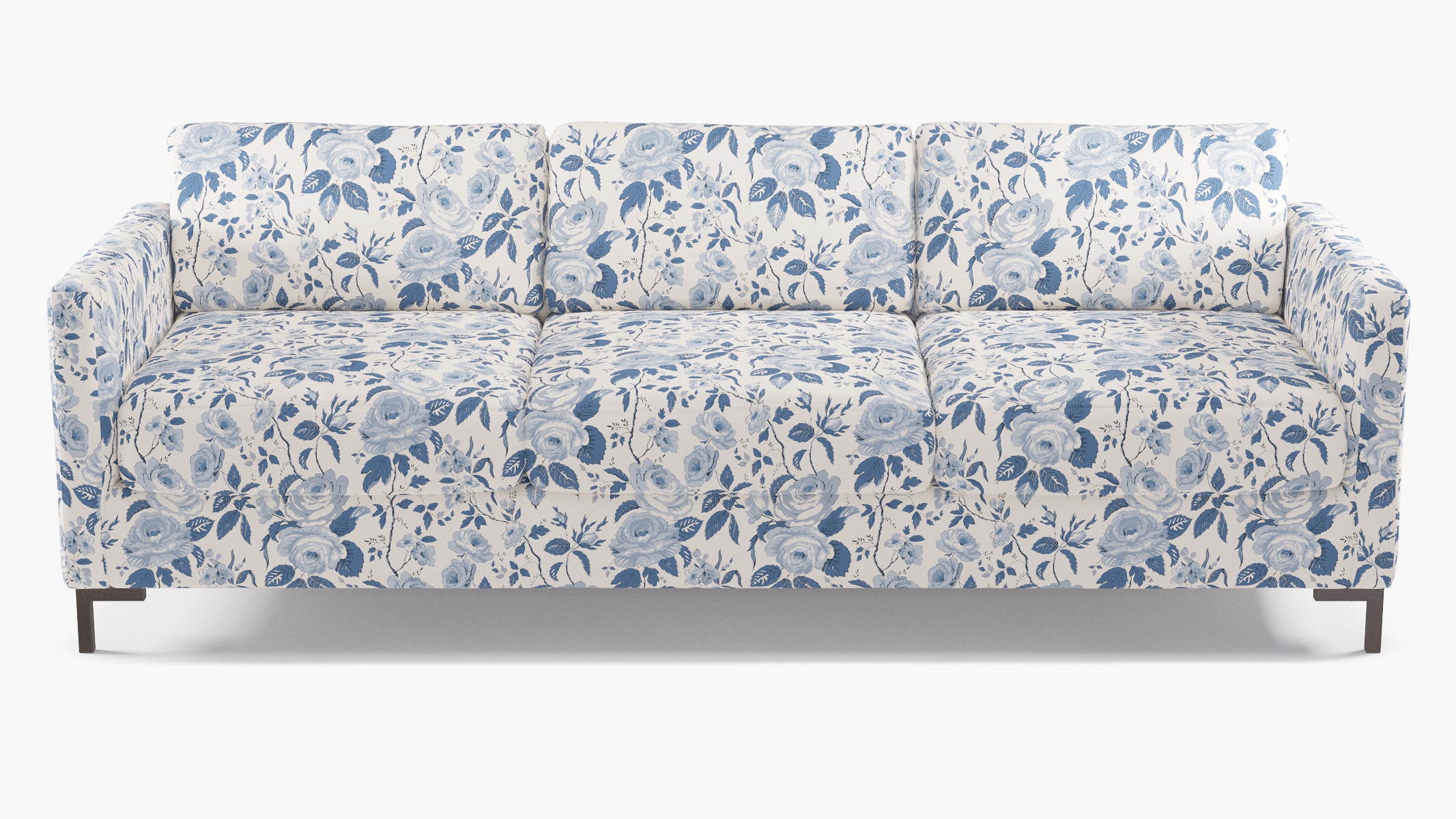 Modern Sofa, Delft Chintz, Bronze L Leg - Image 0