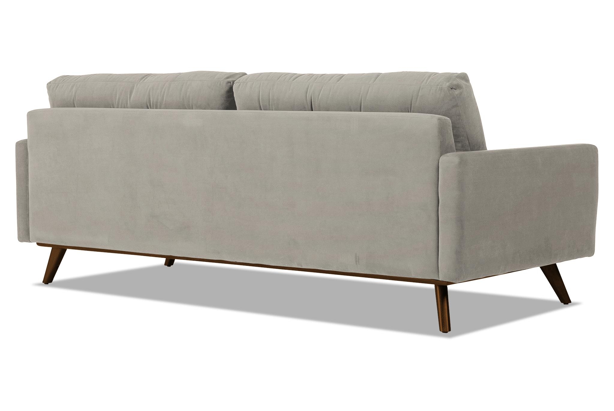 White Hopson Mid Century Modern Sofa - Bloke Cotton - Mocha - Image 3