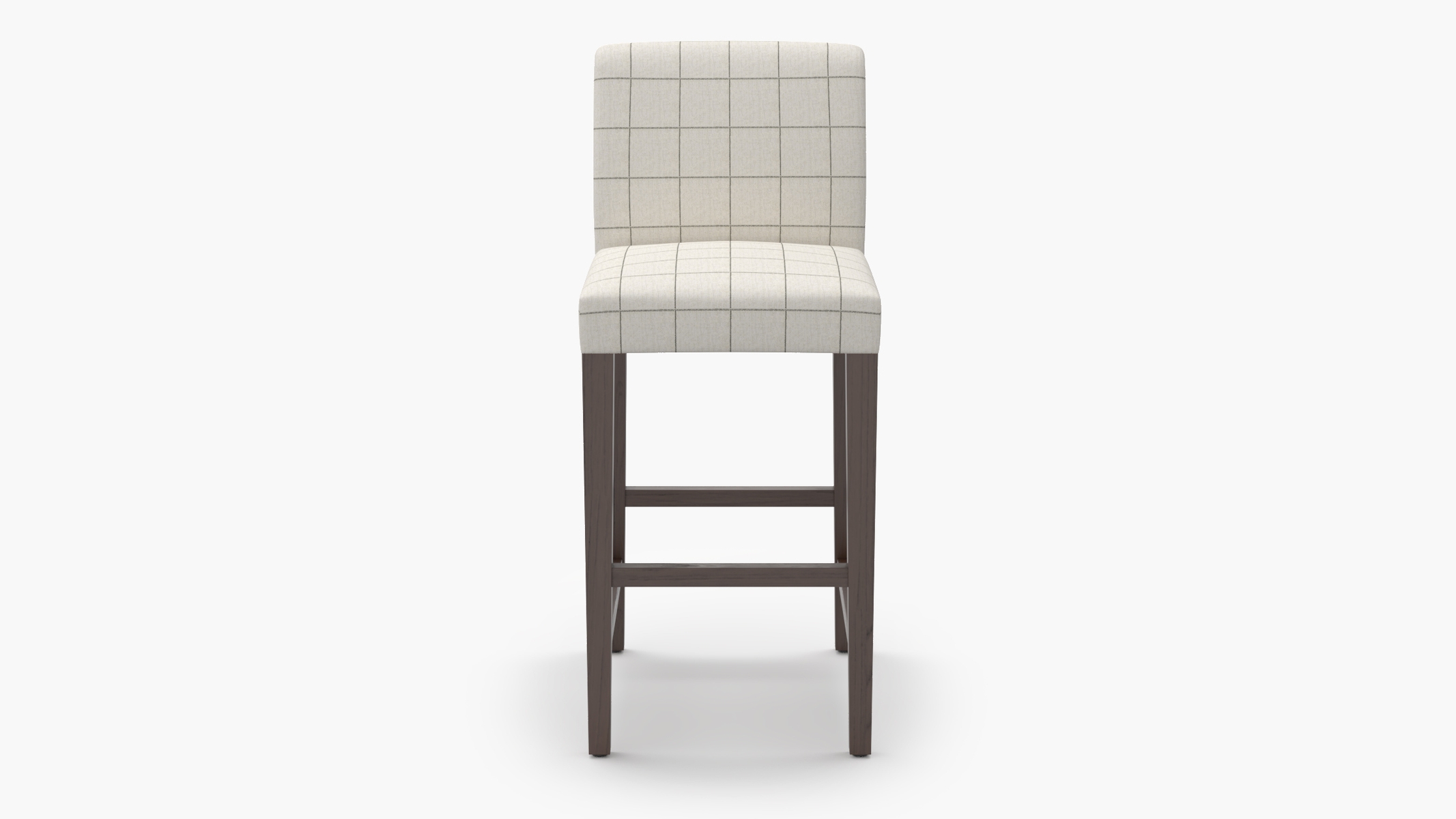Signature Dining Bar Stool, Coal Windowpane, Espresso Square Tapered Leg - Image 0
