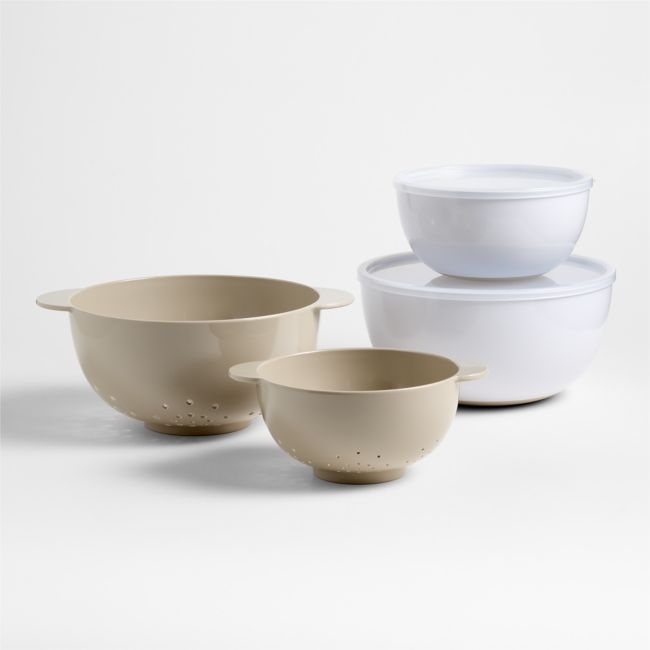 Crate & Barrel Nesting Bowls, Colanders and Lids, Set of 6 - Image 0
