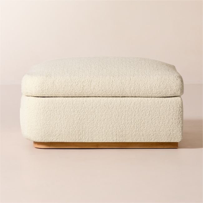 Stormo Ivory Boucle Ottoman - Image 0