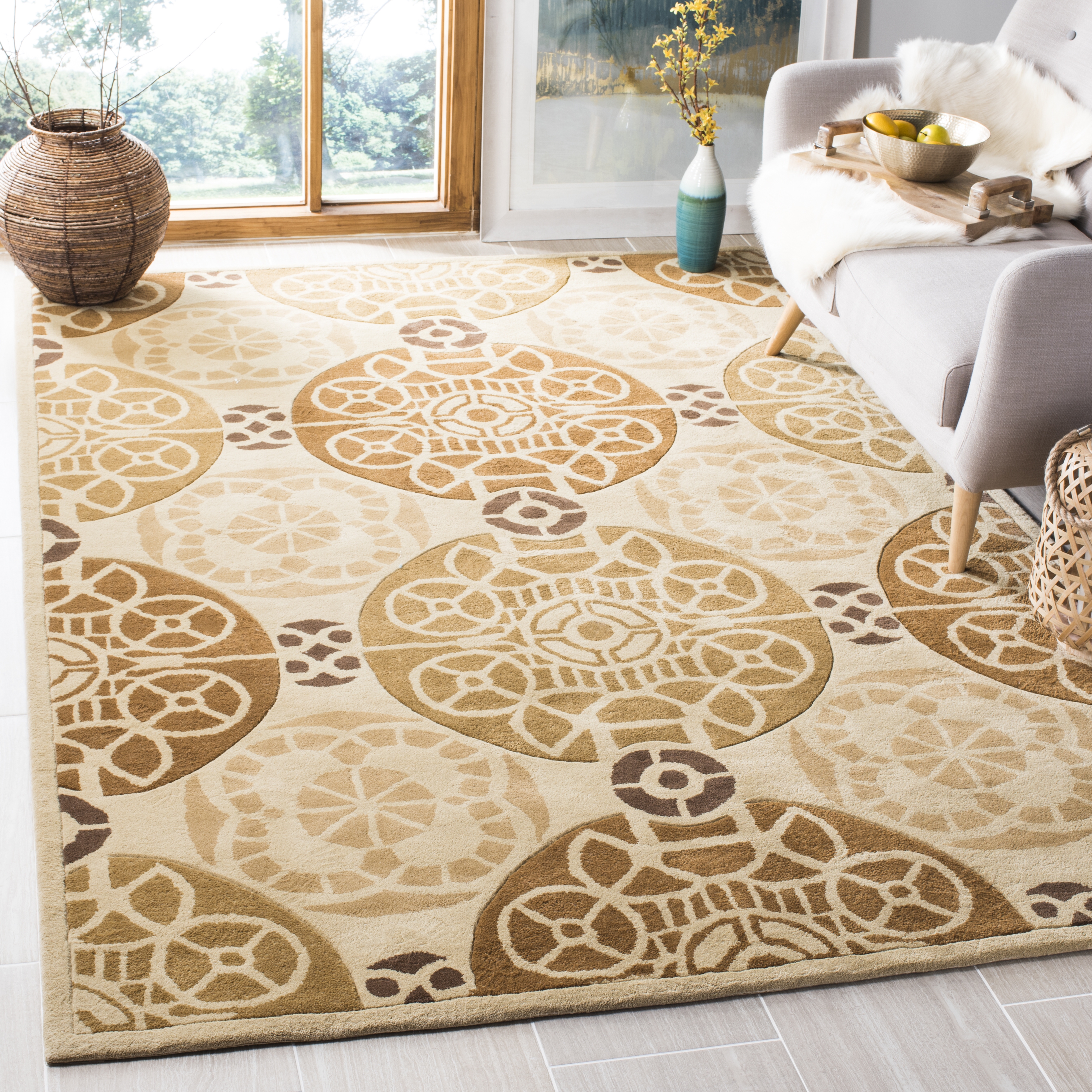 Arlo Home Hand Tufted Area Rug, CPR353B, Gold/Multi,  8' X 10' - Image 1