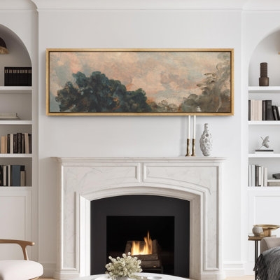 Autumnal Tree Leaves Clouds In The Sky Peaceful Rustic Art Relax Calm Warm Extra Large Pictures - Image 0