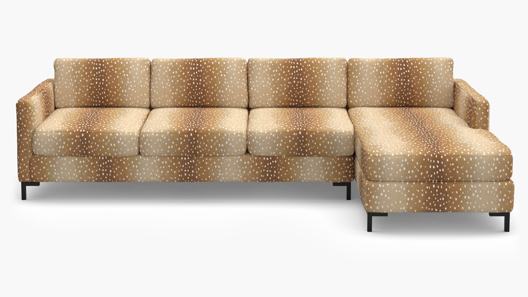 Modern Sectional, Right Facing, Faline, Bronze L Leg - Image 0