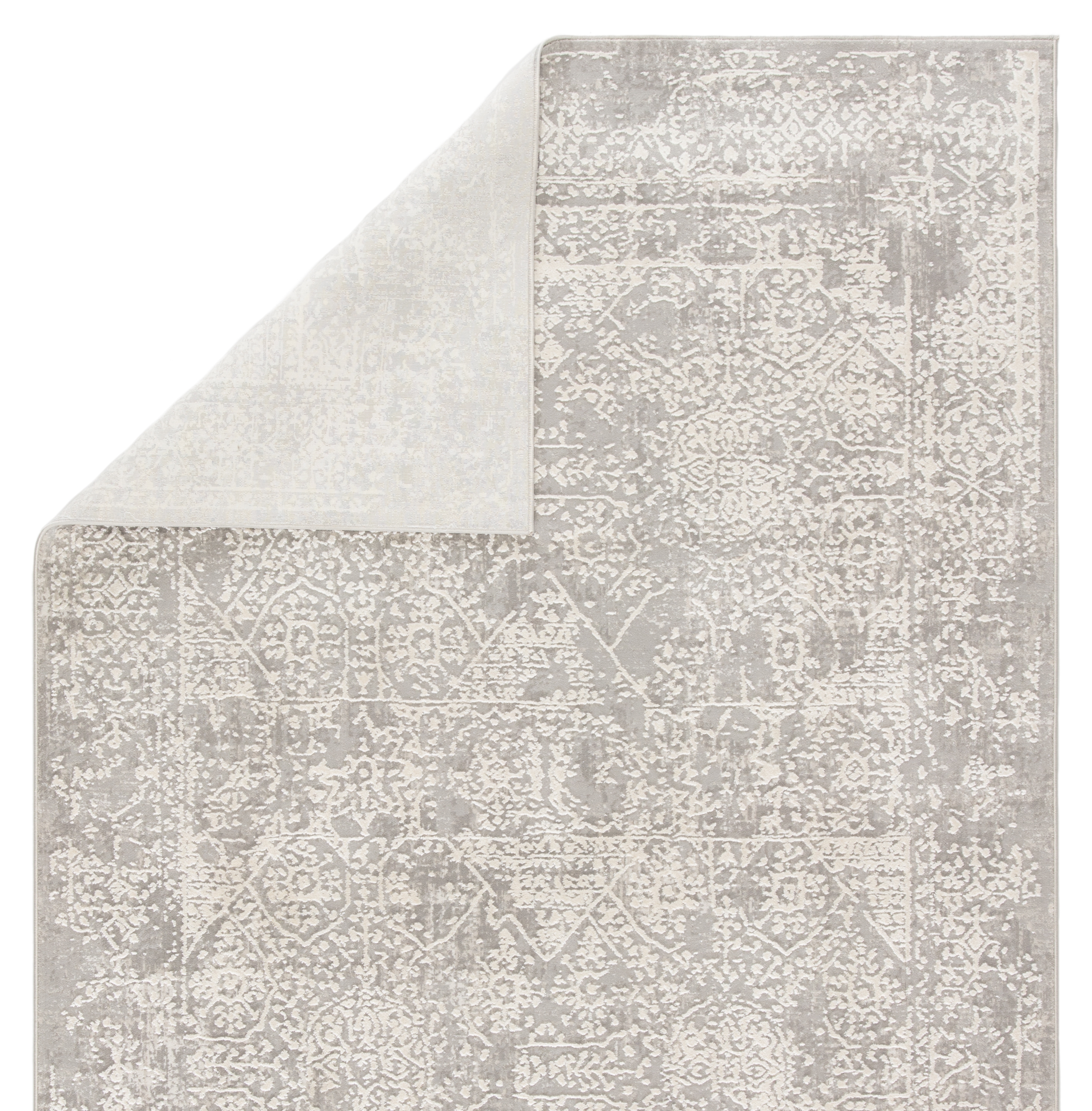 Lianna Abstract Gray/ White Round Area Rug - Image 2