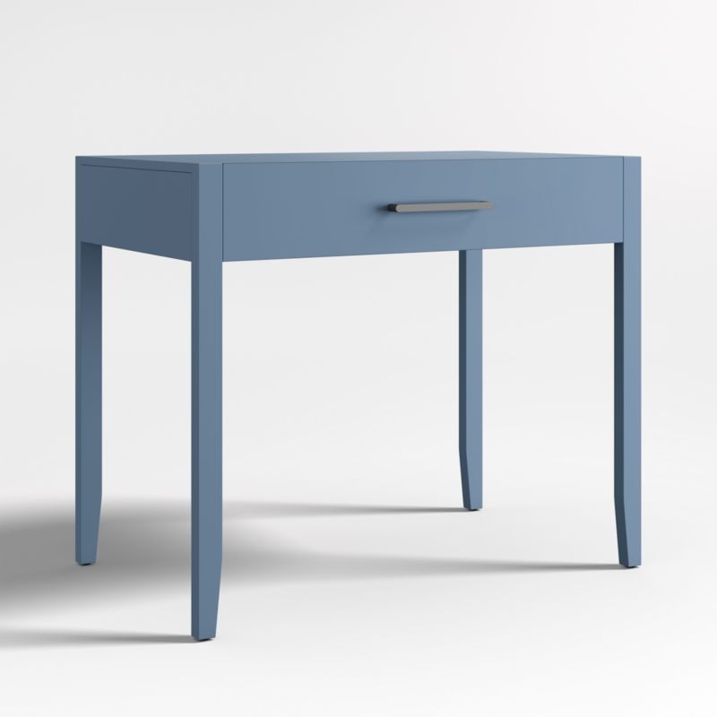 Ever Simple Modular Slate Blue Wood Kids Desk with Drawer - Image 1