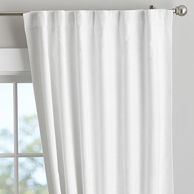 Classic Linen Blackout Curtain - Set of 2, 84", White - Image 0