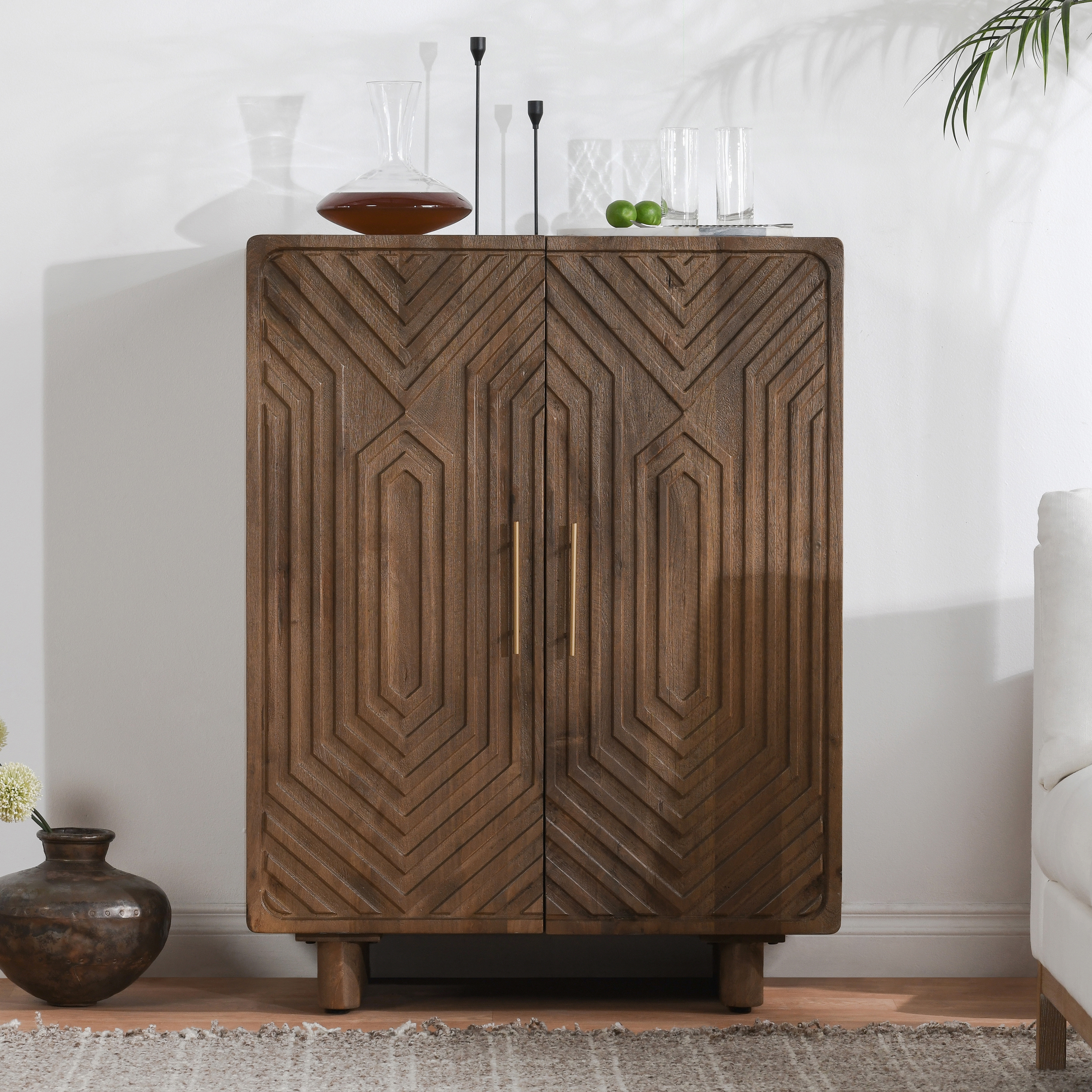 Holmes Bar Cabinet Light Brown - Image 10