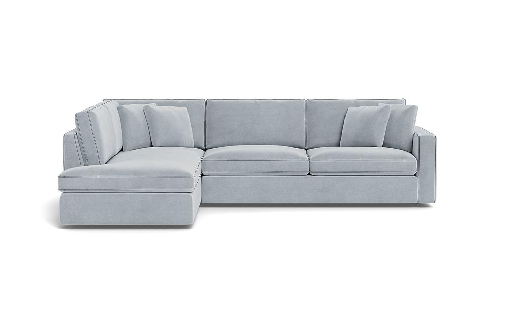James 3-Seat Left Bumper Sleeper Sectional with Contrast Piping - Image 0