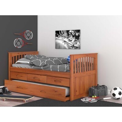 Aerius Twin 3 Drawer Solid Wood Mate's & Captains Bed with Trundle - Image 0