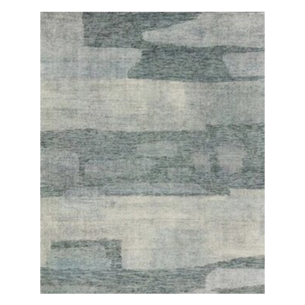 Samira Modern Classic Ocean Blue Wool Patterned Rug - 1'6" x 1'6" - Image 0