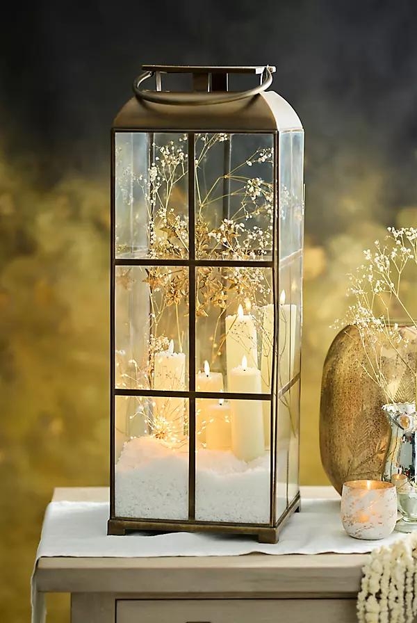 Brass Windowpane Lantern - Image 0
