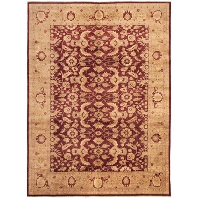 One-of-a-Kind Hohl Hand-Knotted 2010s Chobi Dark Red/Ivory 9'10" x 13'9" Wool Area Rug - Image 0
