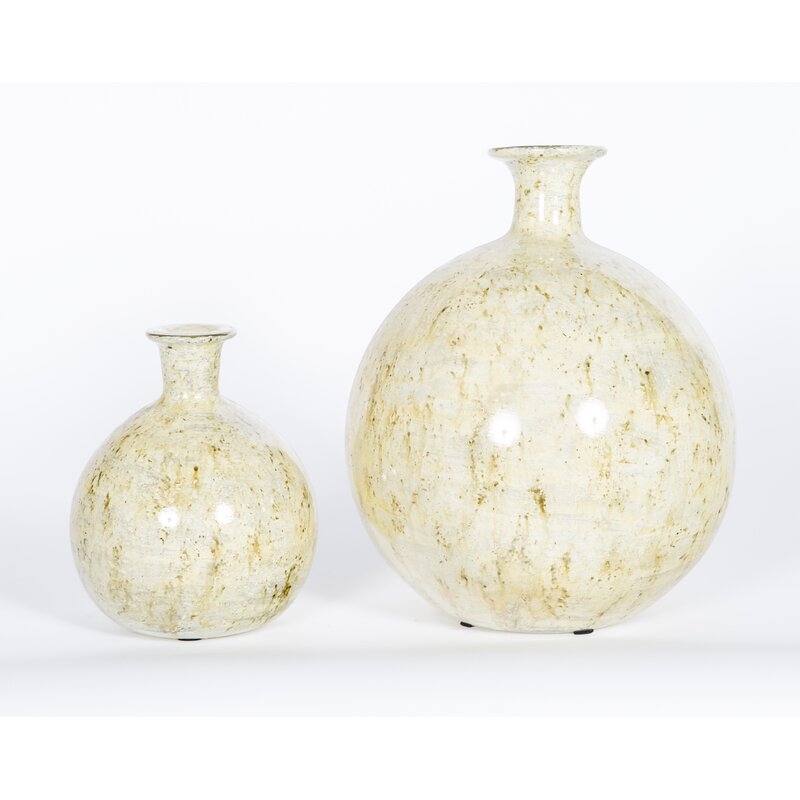 Prima Design Source Ivory 9"" Glass Table Vase - Image 0