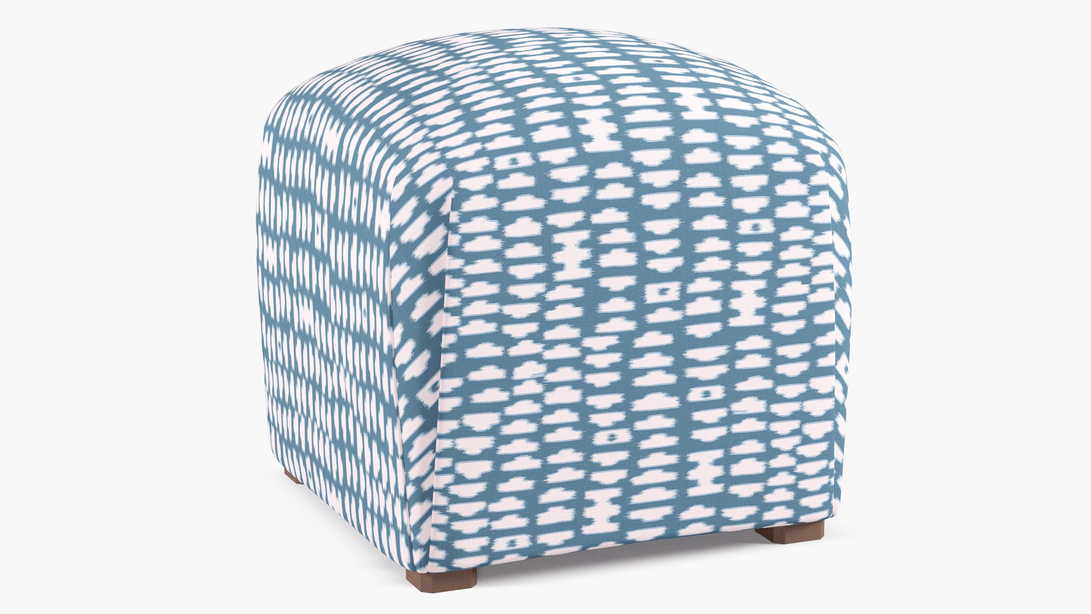 Deco Ottoman, Dusty Blue Odalisque - Image 1