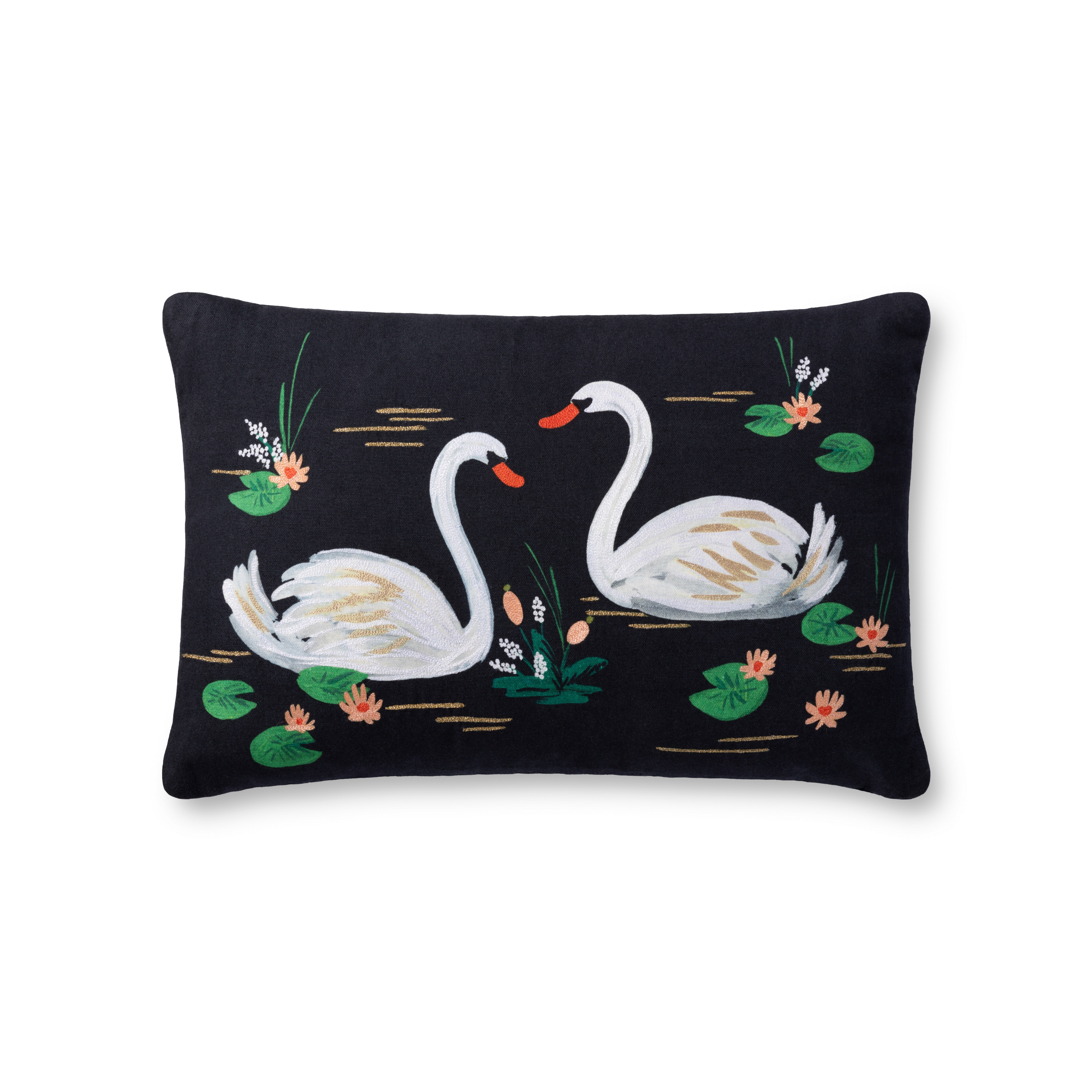PILLOWS P6070 BLACK / MULTI 13" x 21" Cover w/Down - Image 0