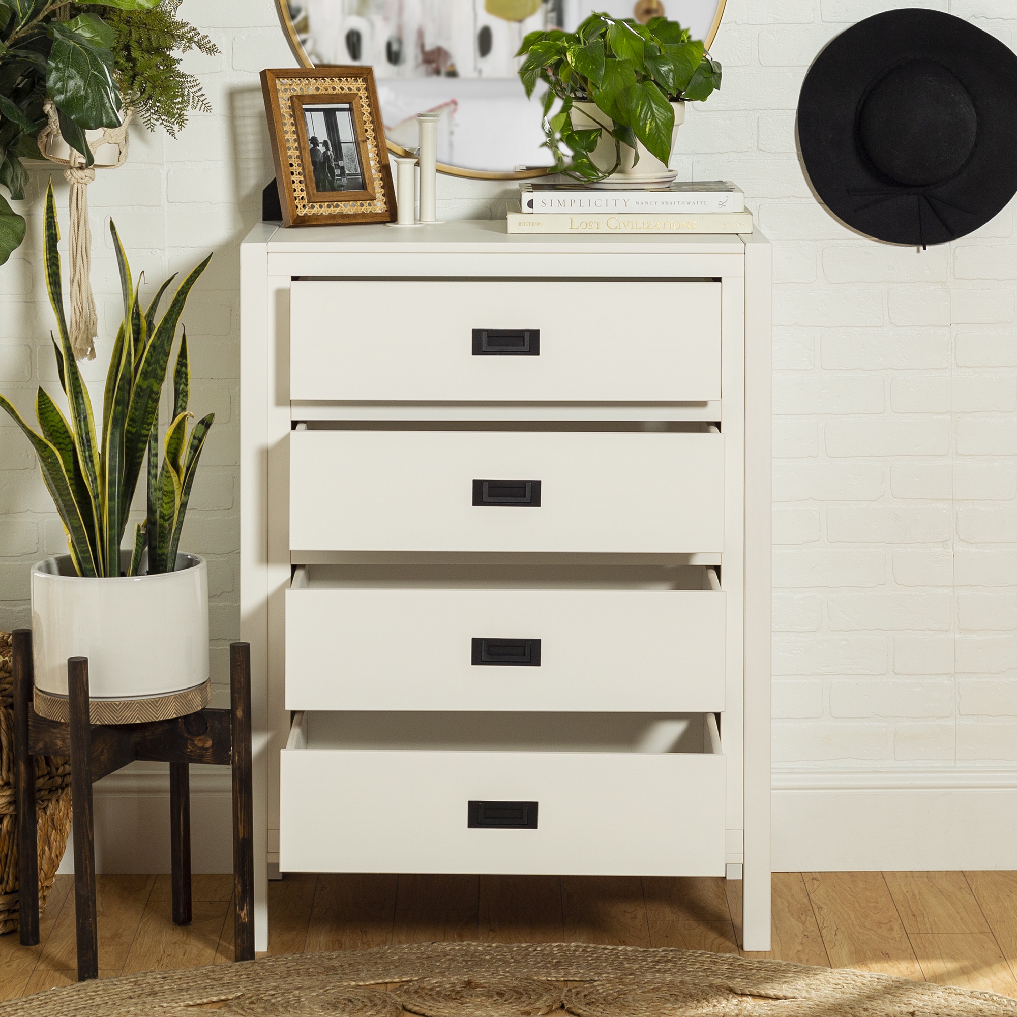 Lydia 40" Classic Solid Wood 4 Drawer Chest - White - Image 6