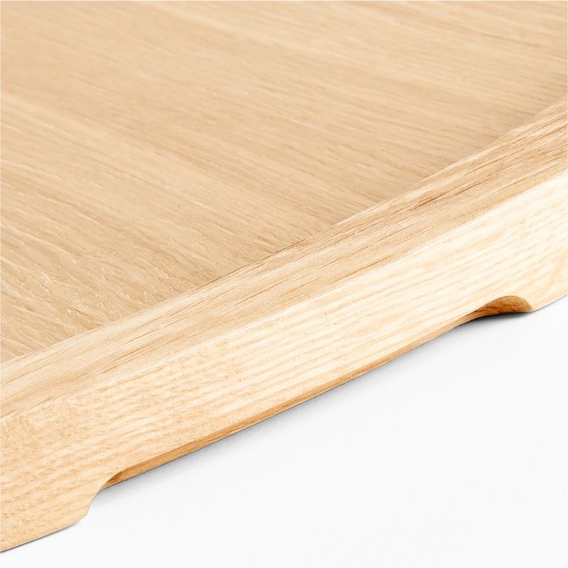 Oval Light Oak Wood Decorative Tray 30" - Image 3