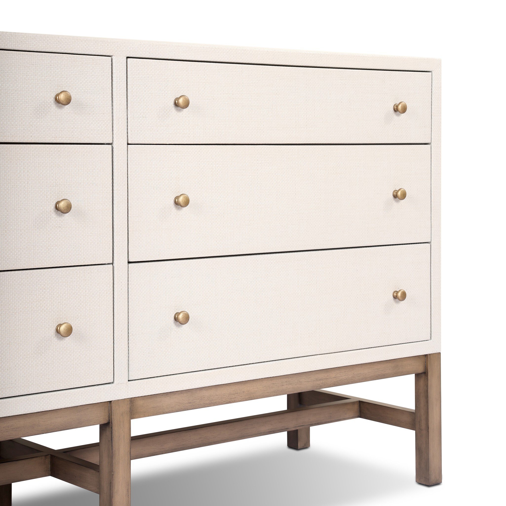 Fiona 6 Drawer Dresser - Ivory Painted Raffia - Image 10