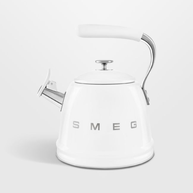 SMEG White Retro Whistling Stovetop Kettle - Image 0