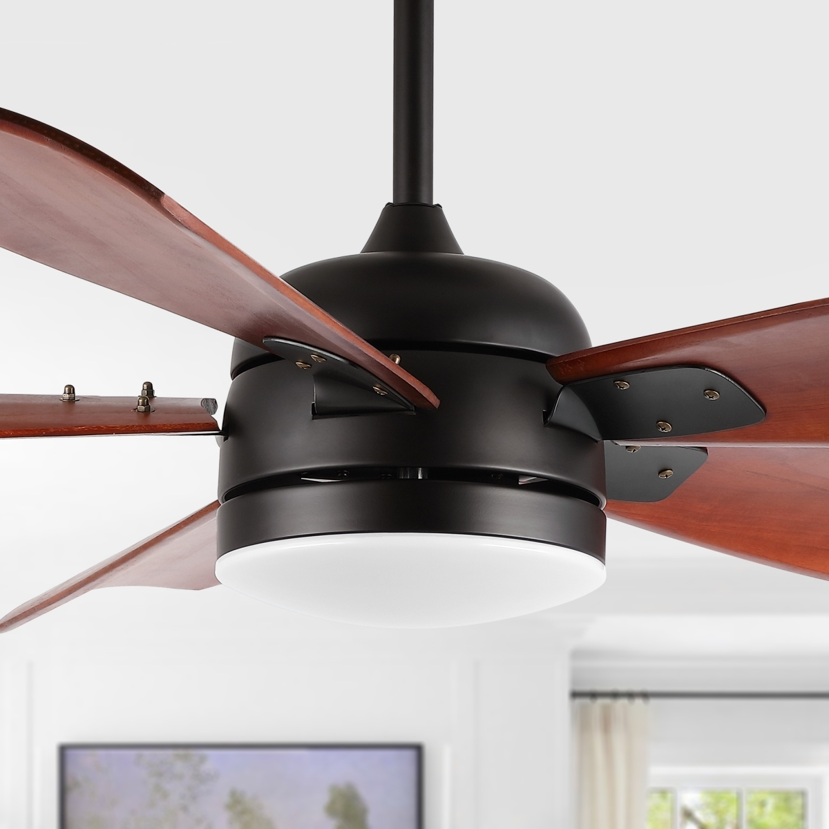 Durden Led Lt 57" Ceiling Fan - Black - Safavieh - Image 4
