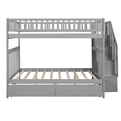 Harriet Bee Full Over Full Bunk Bed With Two Drawers And Storage - Image 0