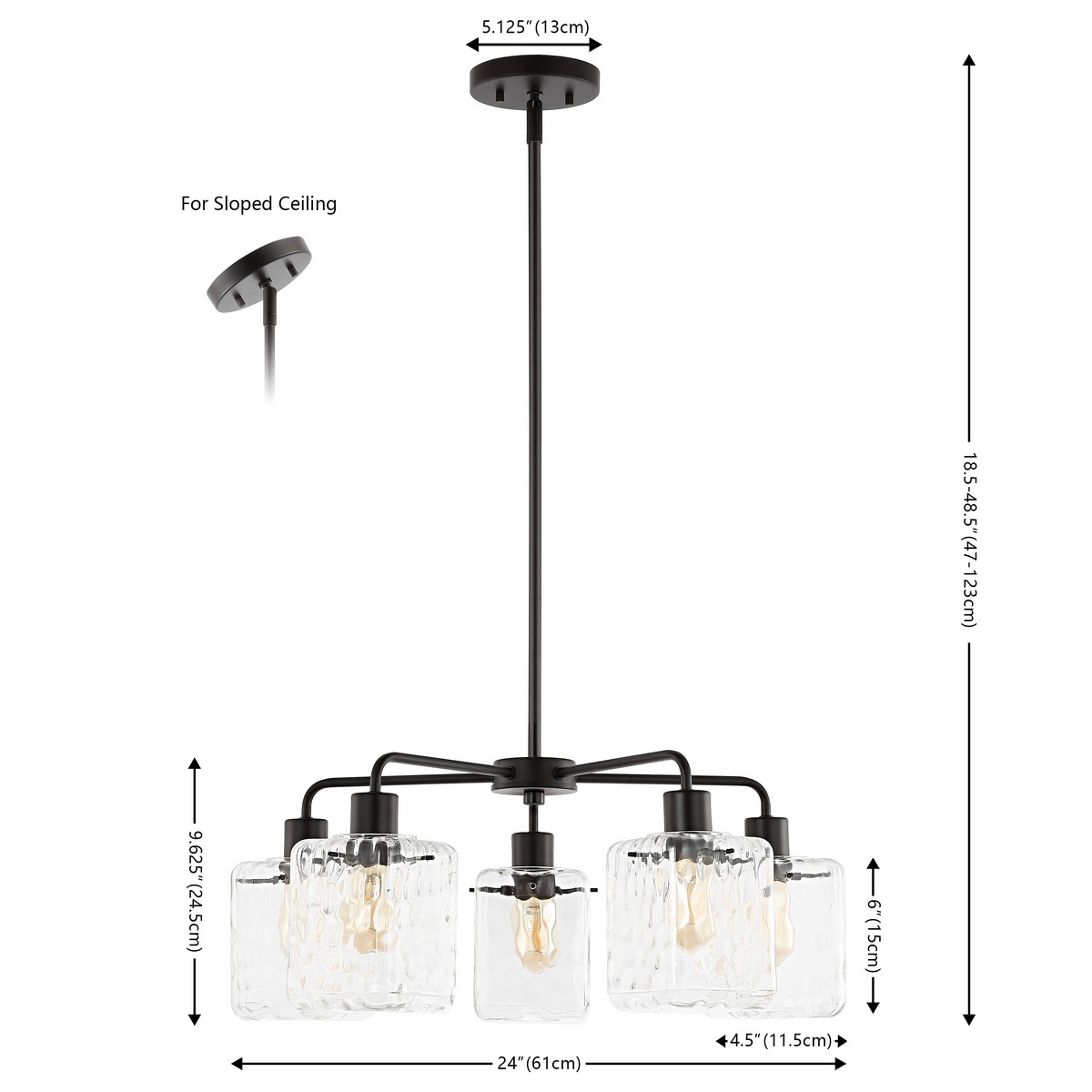 Jameson 5Lt Chandelier - Oil Rub Bronze - Safavieh - Image 4