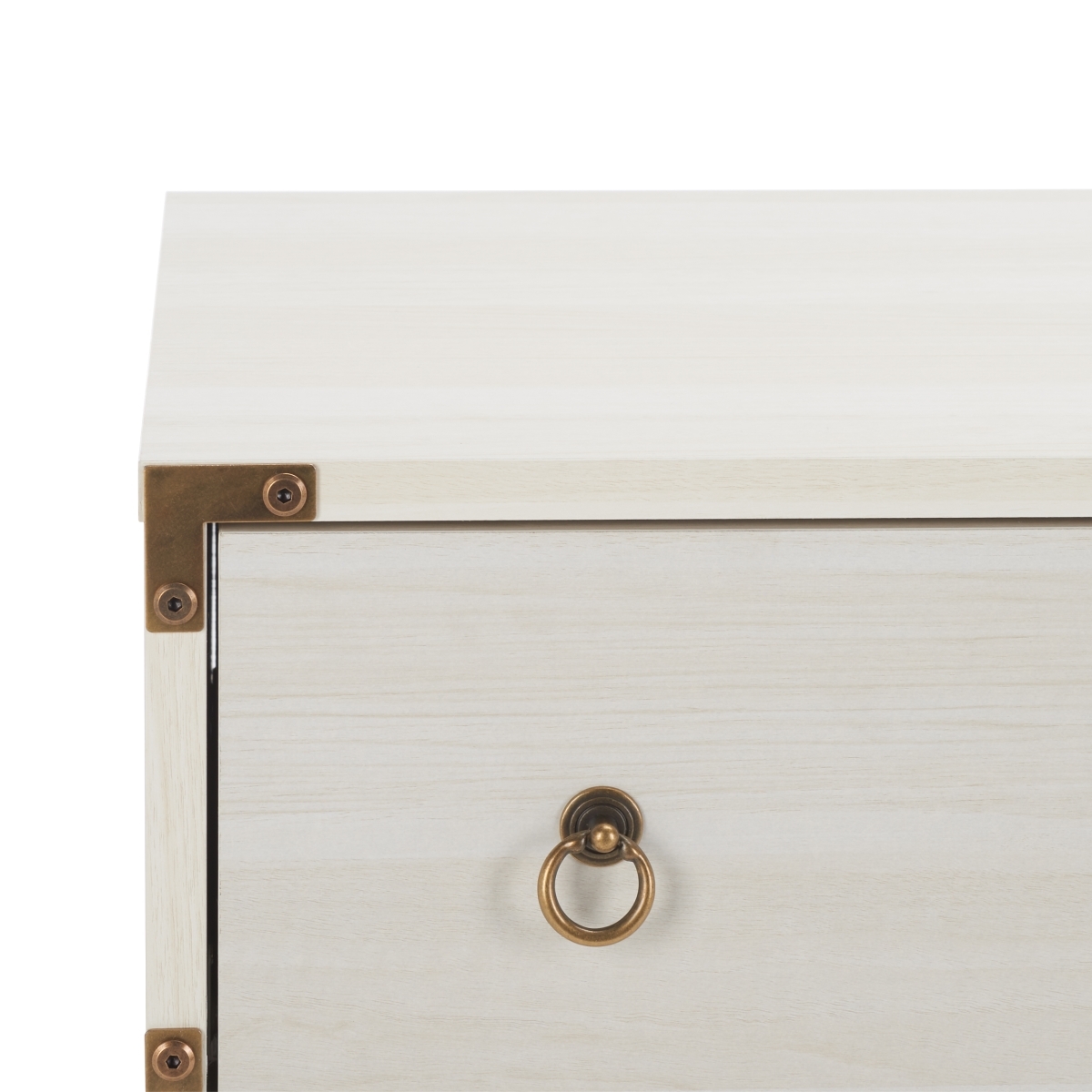 Galio 3 Drawer Chest - Bleached White / Gold - Safavieh - Image 2