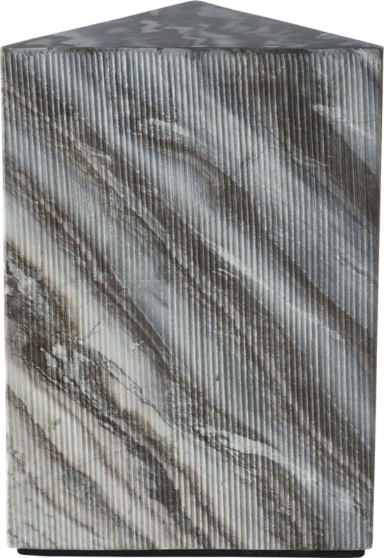 Tri Textured Grey Marble Side Table - Image 1