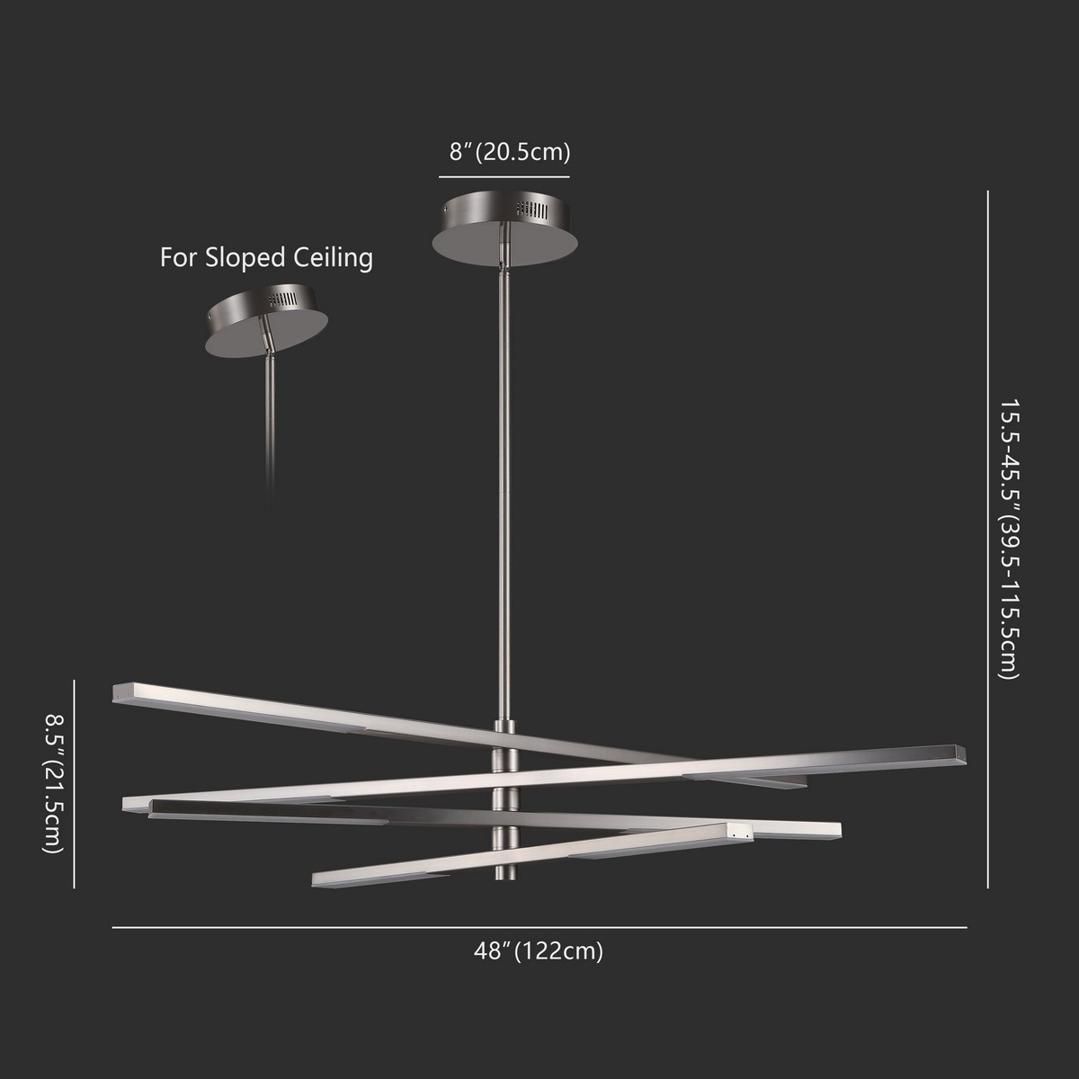 Safavieh Couture Oswalt Metal Chandelier - Nickle - Image 7