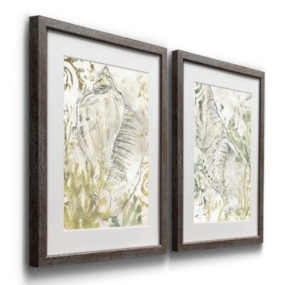 Verdant Shell Fresco I - 2 Piece Picture Frame Painting Print Set on Paper - Image 0