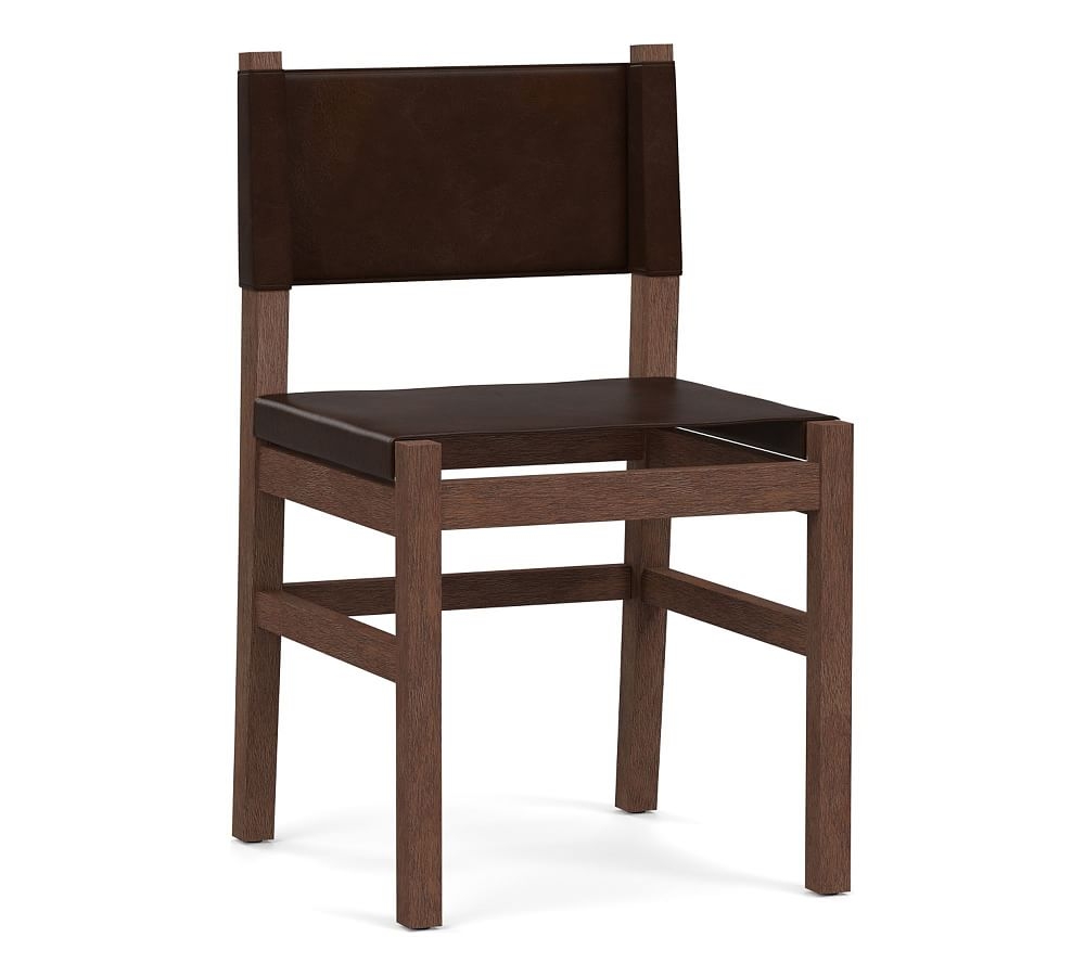 Segura Leather Dining Side Chair, Coffee Bean Frame, Legacy Tobacco - Image 0