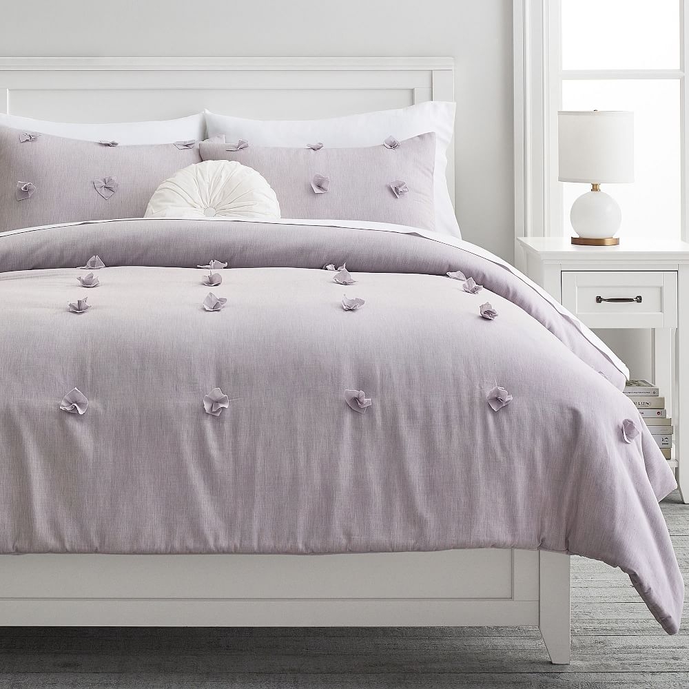 Plant Dyed Tufted Tencel Quilt, Twin/Twin XL, Plant Dyed Light Lavender - Image 0