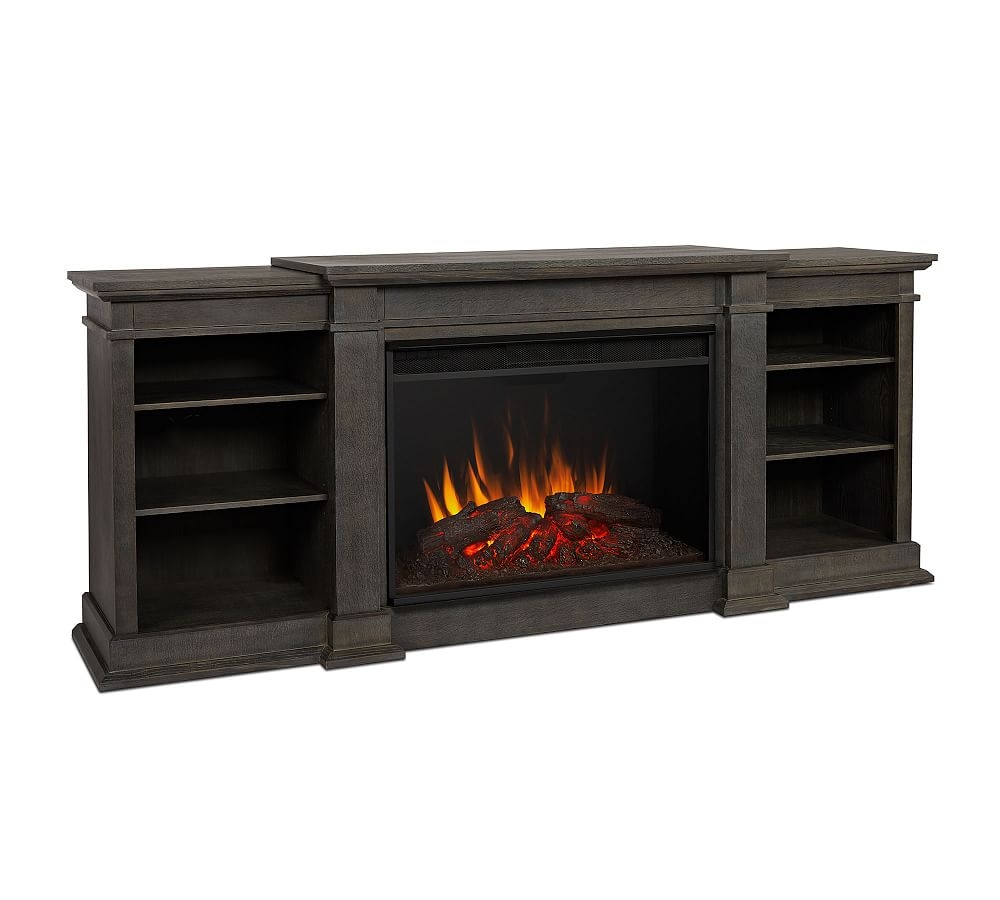 Real Flame(R) Eliot Electric Fireplace Media Cabinet, Antique Gray - Image 0