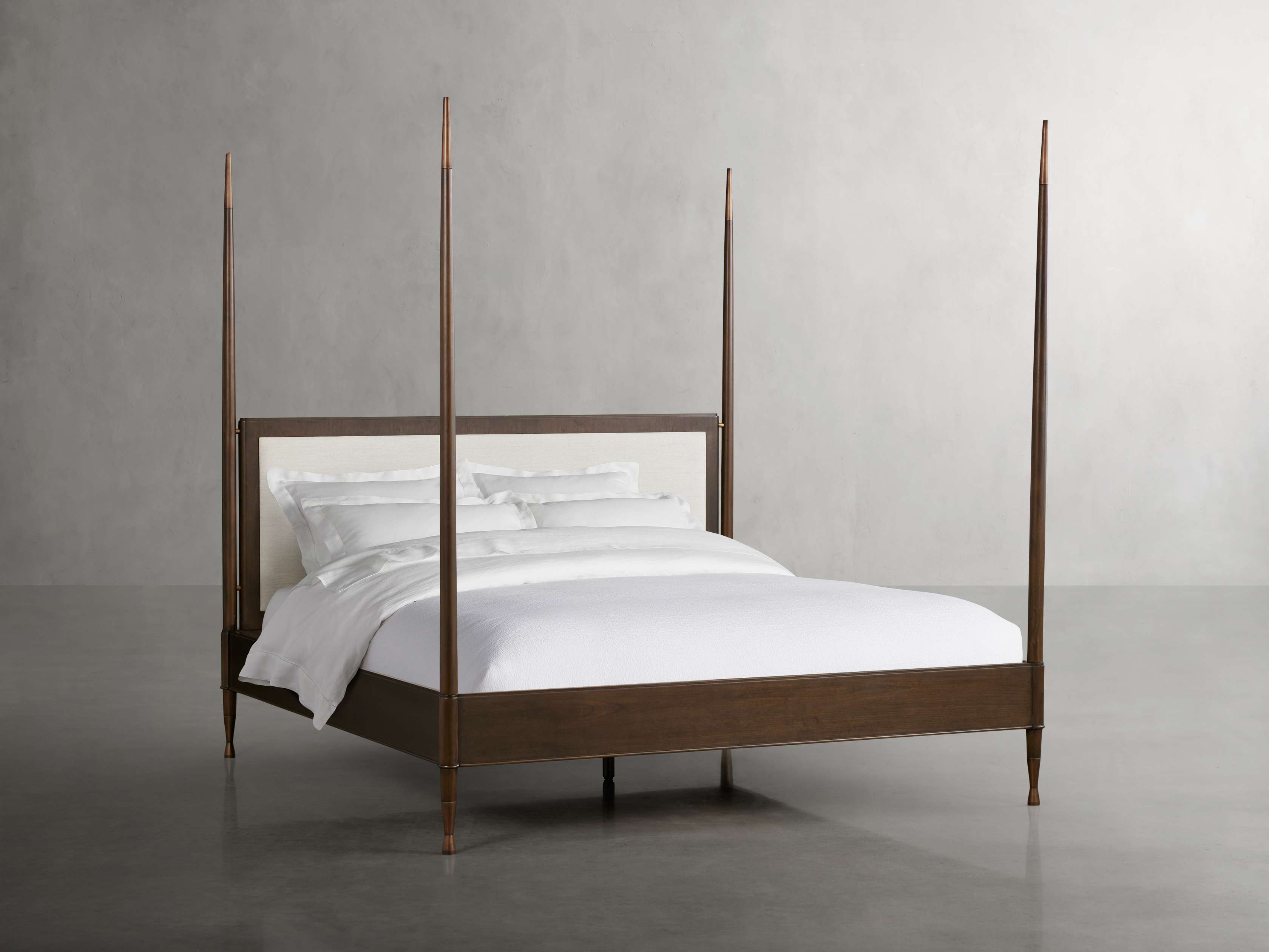 Laurent Bed in Wood Queen Brown  Tolliver Cream/Bahasa - Image 0