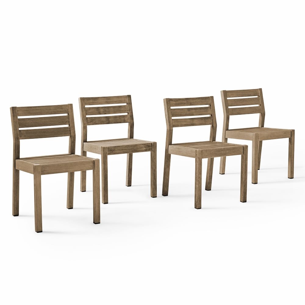 Portside Outdoor Dining Chair, Driftwood, Set of 4 - Image 0