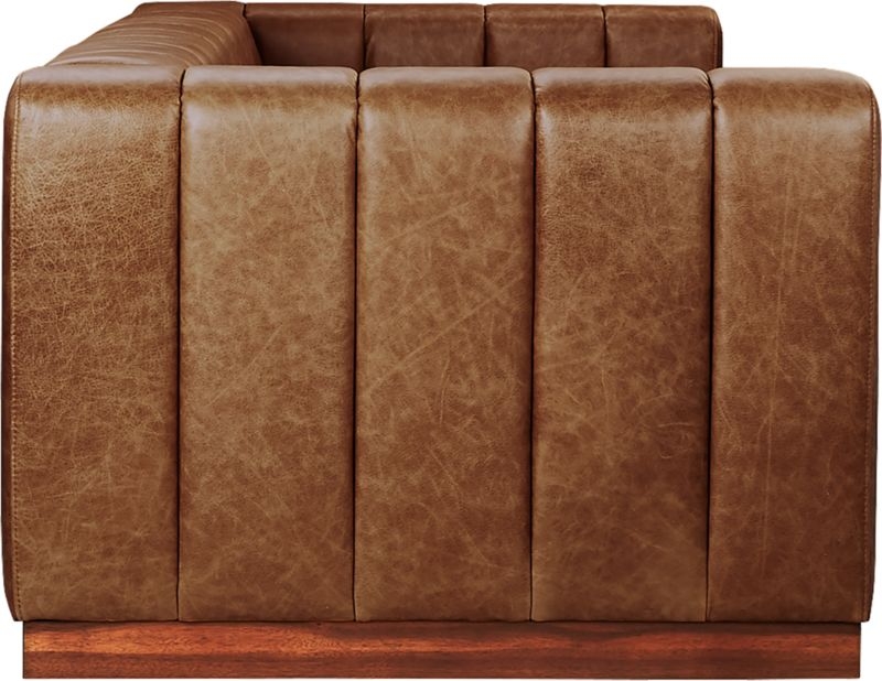 Forte 81" Channeled Saddle Leather Sofa - Image 4