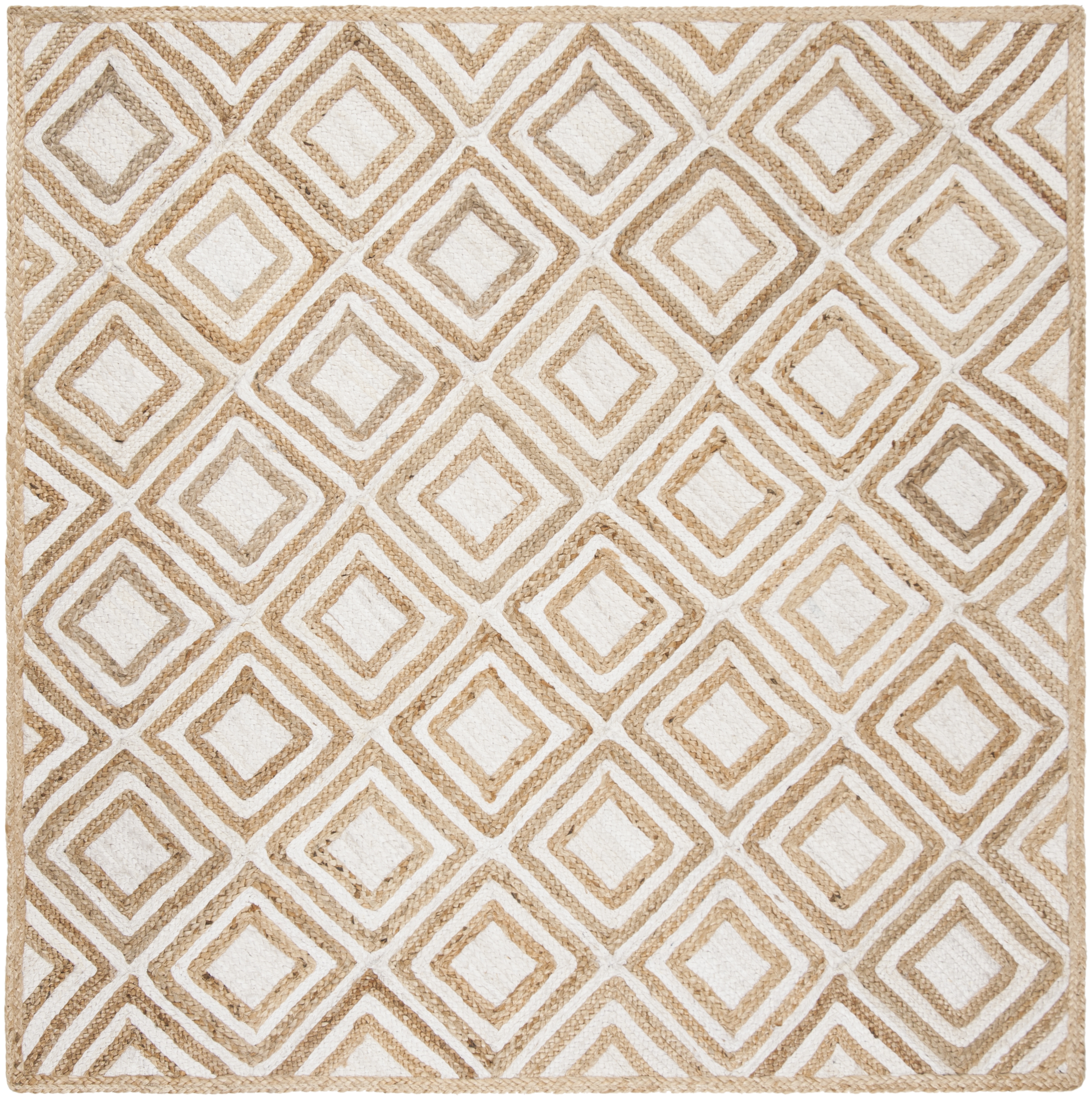 Arlo Home Hand Woven Area Rug, CAP304A, Natural/Ivory,  6' X 6' Square - Image 0
