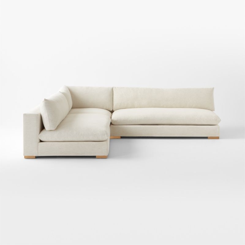 Deseo 3-Piece L-Shaped White Performance Fabric Deep Depth Sectional Sofa with Loveseat - Image 0