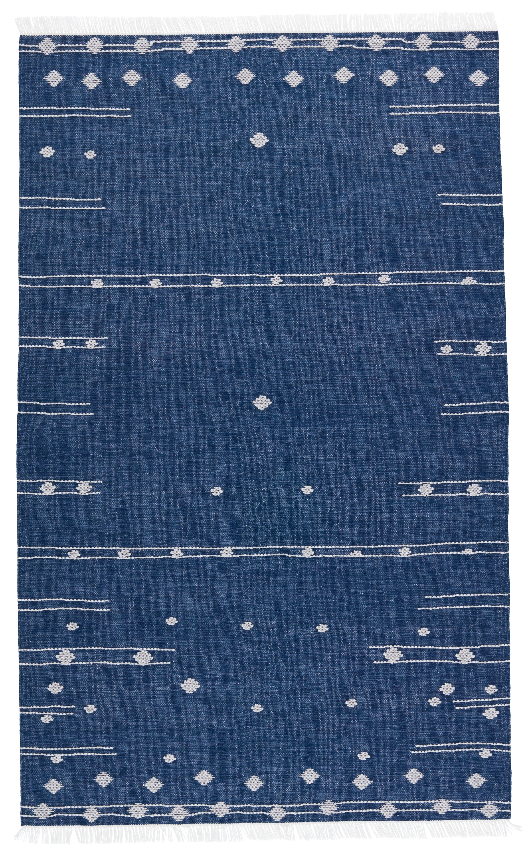 Calli Indoor/ Outdoor Geometric Blue/ White Area Rug (7'6"X9'6") - Image 0