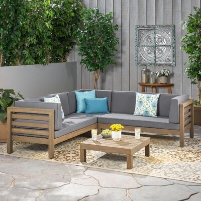 Seaham 4 Piece Sectional Seating Group with Cushions - Image 0