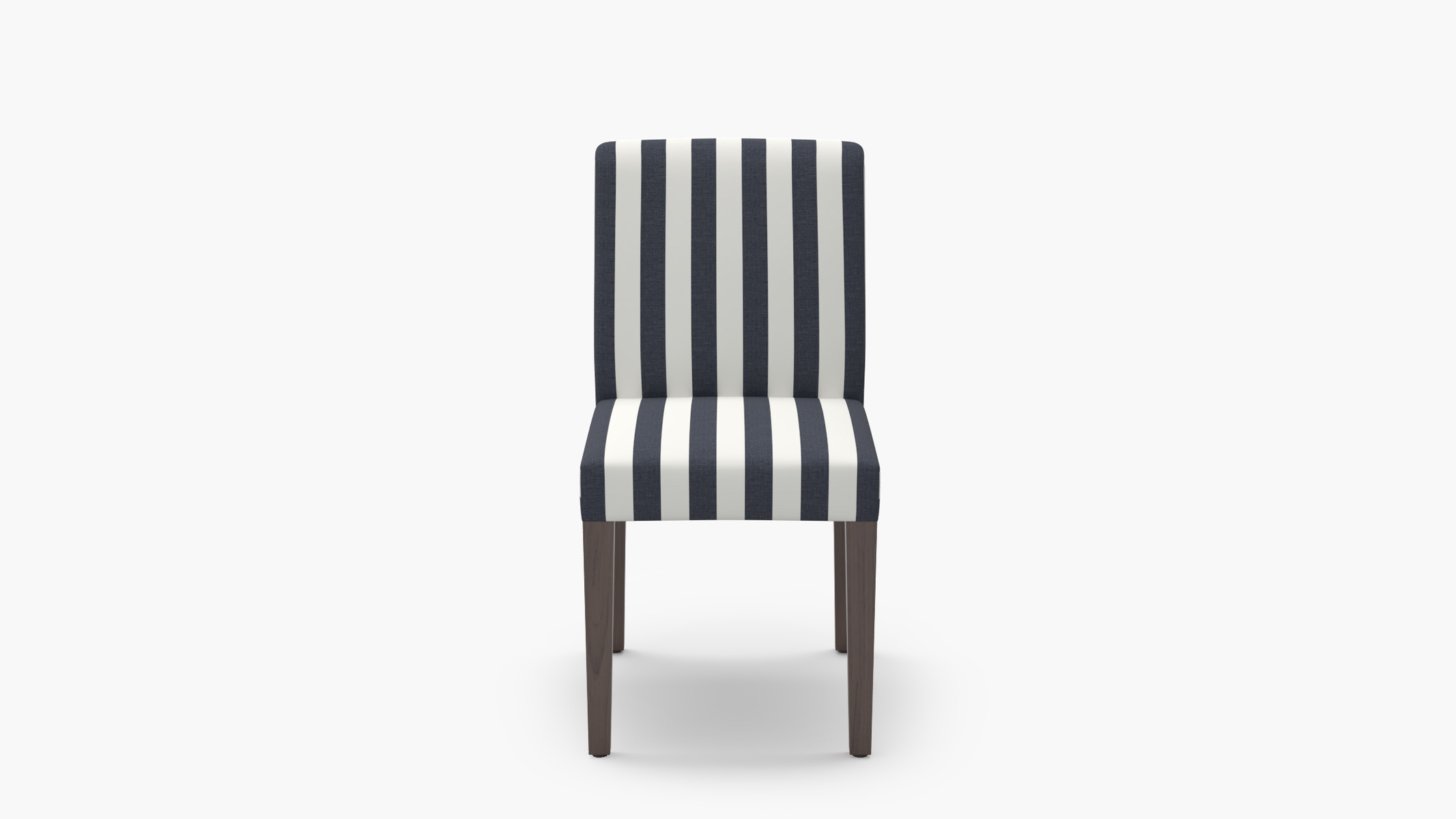 Signature Dining Chair, Navy Cabana Stripe, Espresso Square Tapered Leg - Image 0