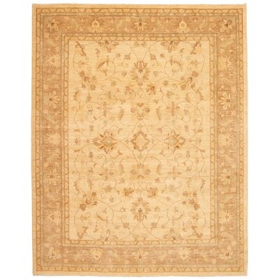 One-of-a-Kind Adriaunna Hand-Knotted 2010s Ushak Ivory/Beige 9'5" x 12' Wool Area Rug - Image 0