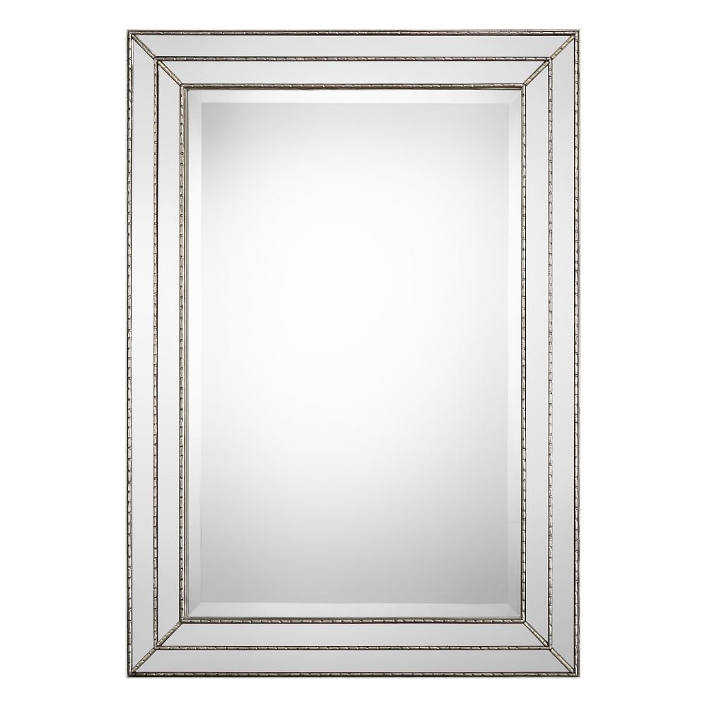 Stepped Frame Mirror, Silver - Image 0